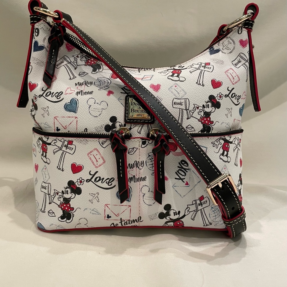Dooney & Bourke White and Black Satchel with Mickey Mouse Design
